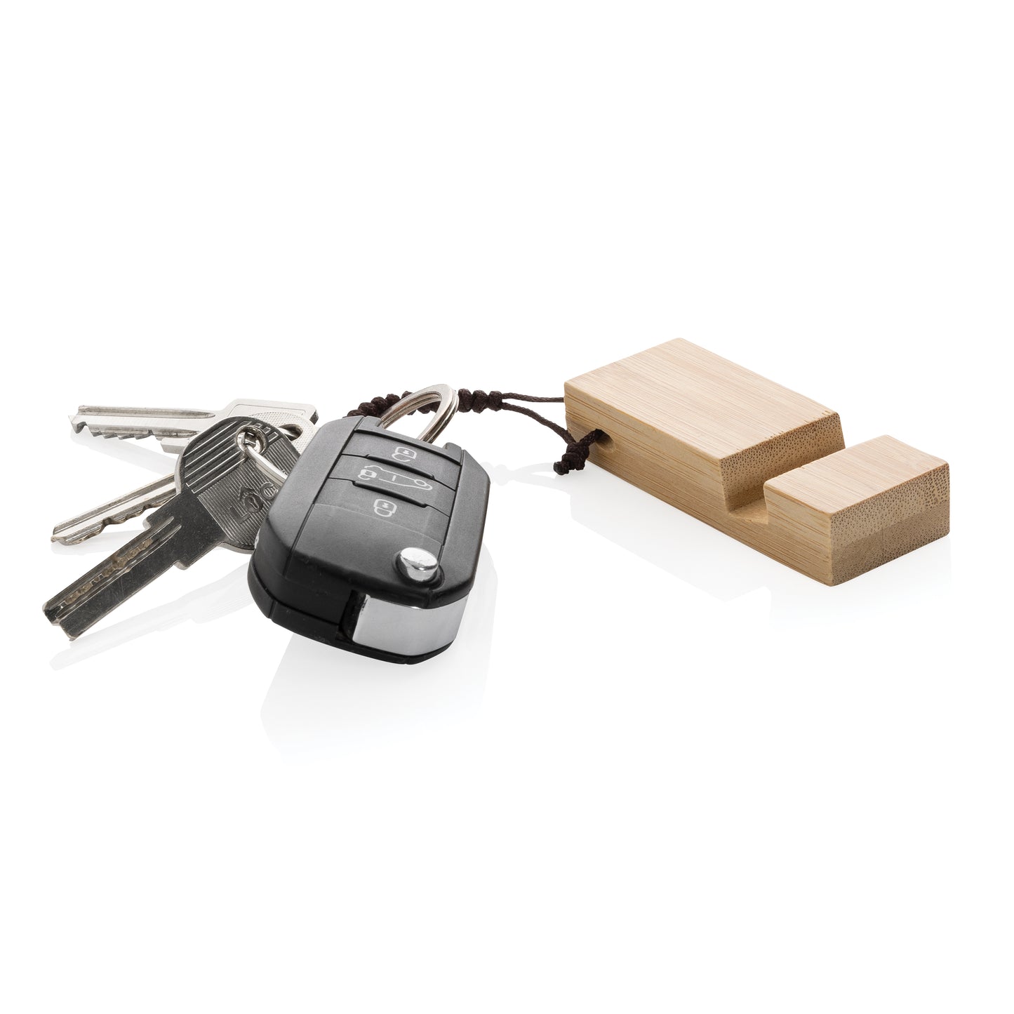Bamboo Keychain Phone Stand